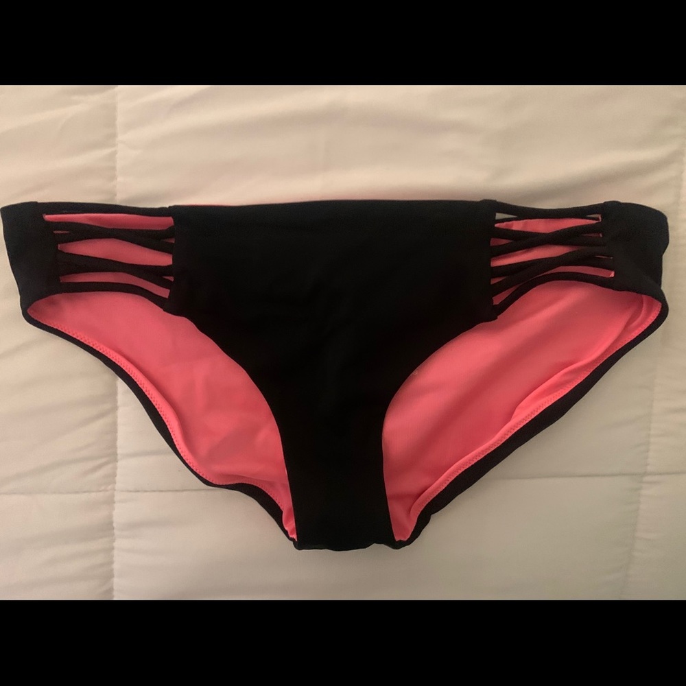 PINK Black Bikini Bottoms